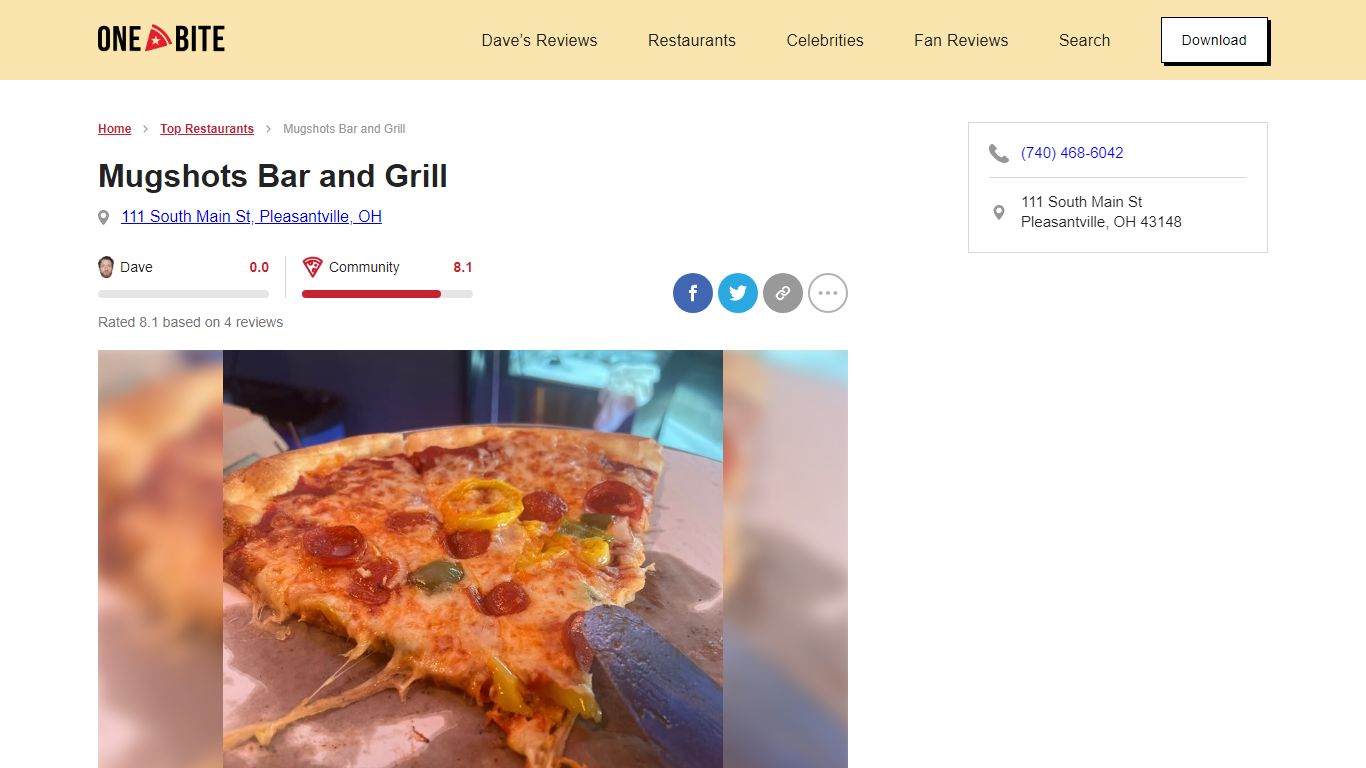 Mugshots Bar and Grill Reviews | Pleasantville, OH | One Bite